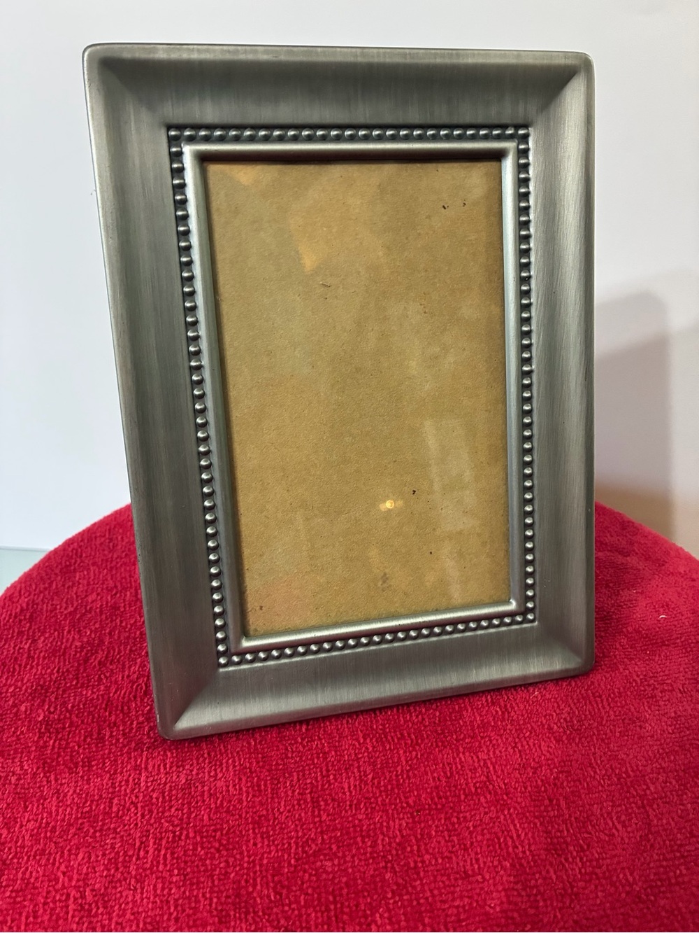 Source Unknown Brushed Silver Beaded Picture Frame